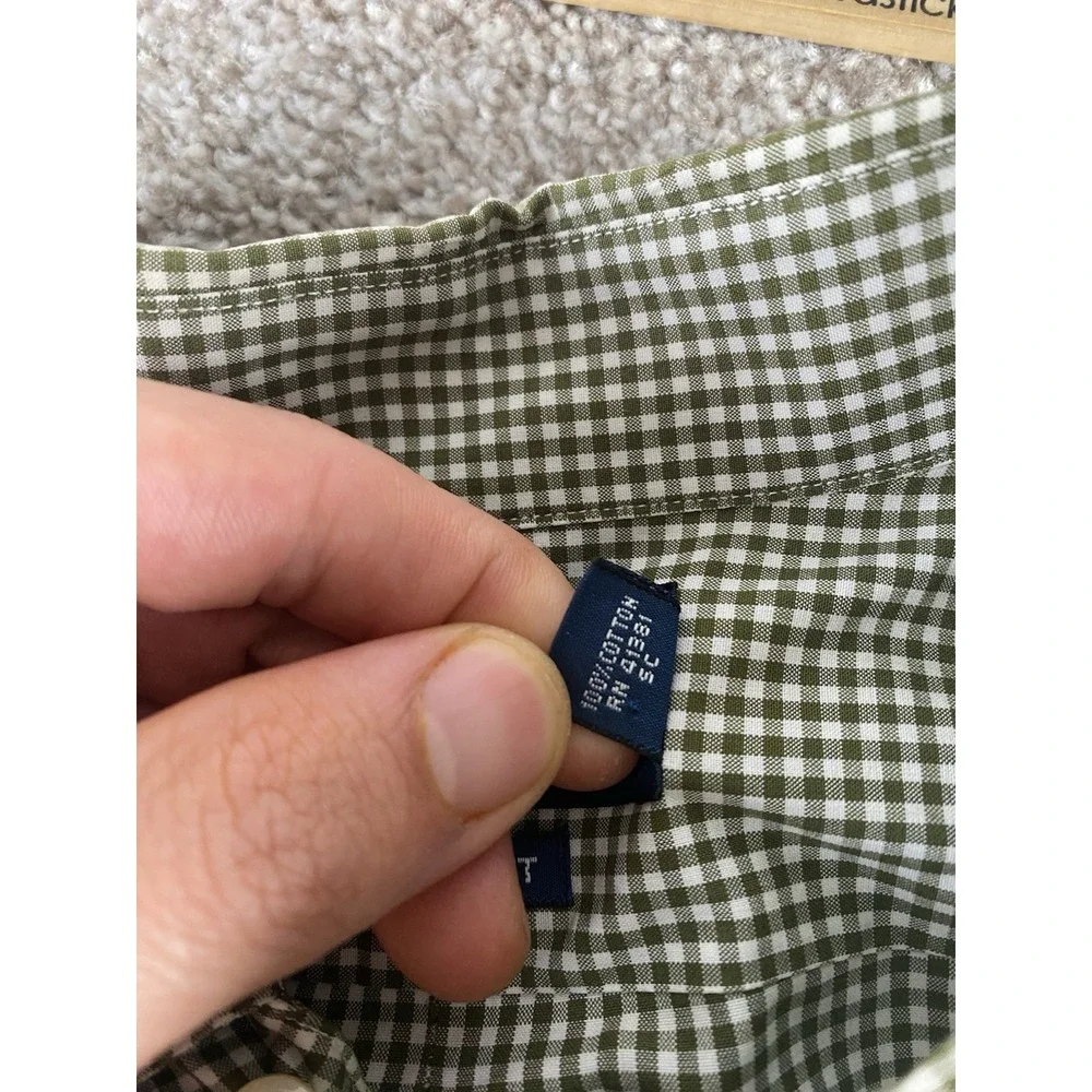 Polo Ralph Lauren Green Striped Shirt Cotton 16.5-34/35 Blue Pony Preppy Men XL